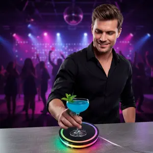 Intelligent Cocktail Coaster Adjustable Color Cup Mat