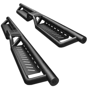 OEDRO Running Boards & Side Step Compatible with 2007-2018 Jeep Wrangler JK JKU 4 Door, Black Powder Coated Nerf Bar with Two-Stair for Roof Operation