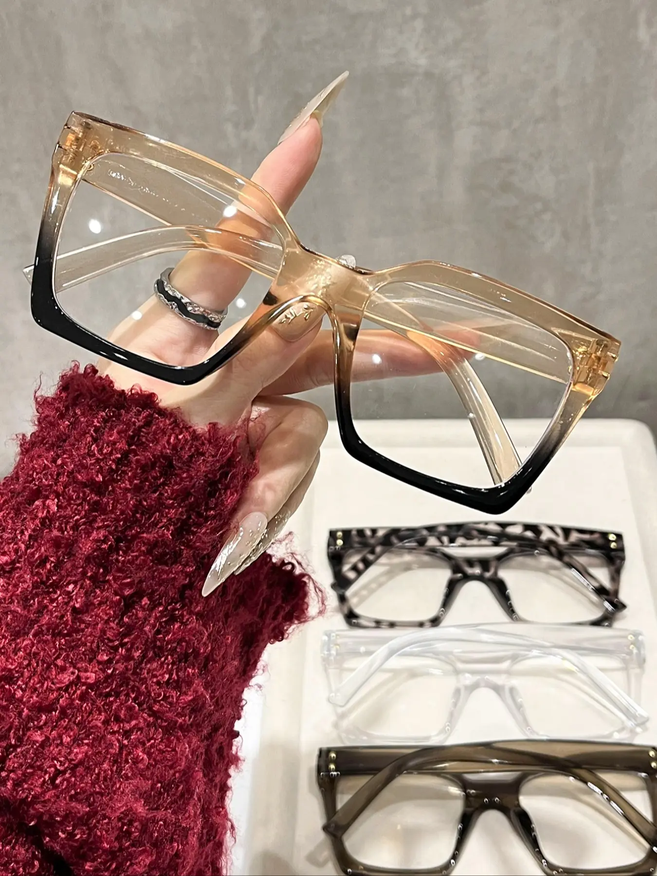 Square Cat Eye Vintage Glasses Blue Leopard Spot Frame Blue Leopard Round Glasses #4454716 | Zenni Optical main image 2