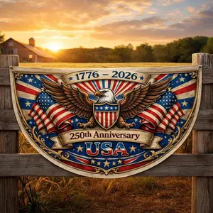 America 250th Anniversary Fan Flag, Semiquincentennial 1776-2026 Patriotic Eagle Outdoor Banner, 250 Years USA, July 4th Independence Day