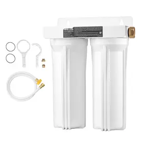 RV Water Filter System With Two Cartridges For Campers, RVs, Boats And Marine Trailers: Inline Filtration For Fresh Water Supply, Sediment Reduction, Lead Free, Easy Installation For Home Use