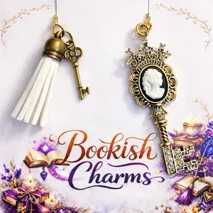 Vintage Cameo Key Bookmark Charm Set – White Tassel & Gold Skeleton Key | Bookish Gift for Readers