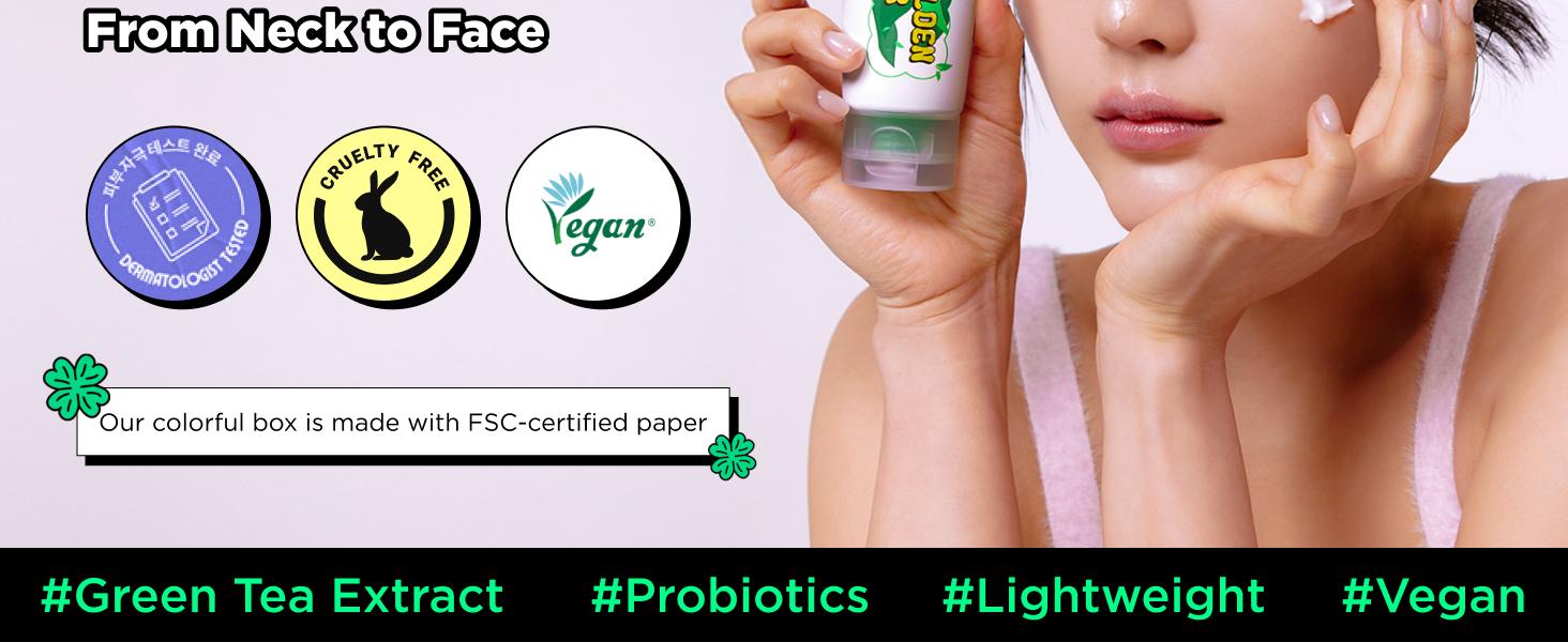 CHASIN' RABBITS Green Golden Ruler Cream | Vegan Intensive Moisturizing and Nourishing Face and Neck Moisturizer with Green Tea Extract and Probiotics | 75mL/2.53 fl. oz.