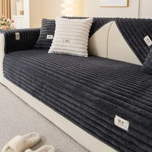 1pc Simple Modern Fur Couch Pad, Skin-Friendly Comfort with Decal Decoration, Pet-Friendly, Non-Slip and Machine Washable, Suitable for Home Decor in Bedrooms, Living Rooms, Offices, and More