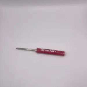 Snap-on Tools Mini Screwdriver with Button Top Flat Tip Nickel-Chrome Plated 1/8” Blade Plastic Handle 5-3/8” Length