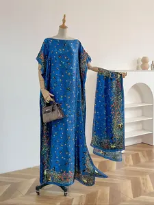 Women's Plants Print Long Scarf, Head Scarf & Khimar, Elegant Soft Comfortable Casual Shawl for Daily Wear, Fashion Accessories for Women & Girls