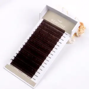 Gemuine Cocoa Brown Lash Tray 0.03MM 0.05MM 0.07MM Individual Eyelash Extension Color Lashes Brown Lash Lash Tech Salon Use