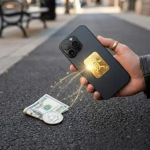 Feng Shui Energy Card for Transparent Phone Cases, Gold Foil Positive Energy Card, Daily Affirmation for iPhone and Samsung Phones