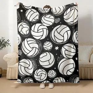 Volleyball Pattern Warm Blanket for Outdoor Sports and Leisure Soft Comfortable Ideal for Sports Enthusiasts and Fans Perfect Christmas or New Year Gift，baseball lover lightweight comfort sofa bed office travel