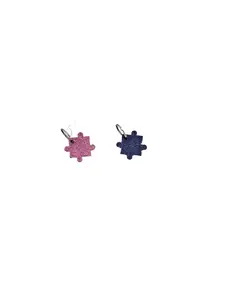 3D Printed Color Changing Puzzle Piece Keychains With Glitter in Pink and Blue for Stylish Accessories Unique Design and Versatile Use