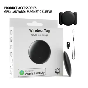 Air Tracker Tags, [Apple MFi Certified] Works with Apple Find My (iOS Only) for Worldwide Tracking, Bluetooth Locator with Replaceable Battery for Keys, Pets, Cars, Luggage, Backpacks