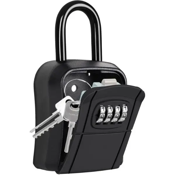 Portable Key Lock Box, Key Holder Safe Security Lock Box for Indoor, Outdoor, Garage, Garden, Store