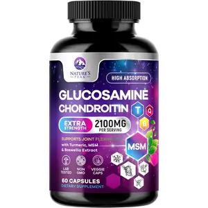 Glucosamine Chondroitin with MSM & Turmeric – 1500mg Glucosamine Sulfate per Serving – Extra Strength Joint Support Supplement for Cartilage Health, Flexibility & Mobility – Premium Formula for Men & Women
