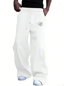 Men's Loose Fit Drawstring Pants, Casual Long Regular Leggings, Soft Skin-Friendly Fabric, All-Season Wear, Perfect for Daily, Pocket, Menswear