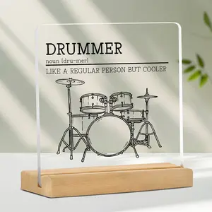 Best Drummer Gift for Men & Women, Acrylic Drum Decor Sign, Fun Drumming Studio Decoration, Music Room Wall Art, Birthday Present, Acrylic Plaque Sign