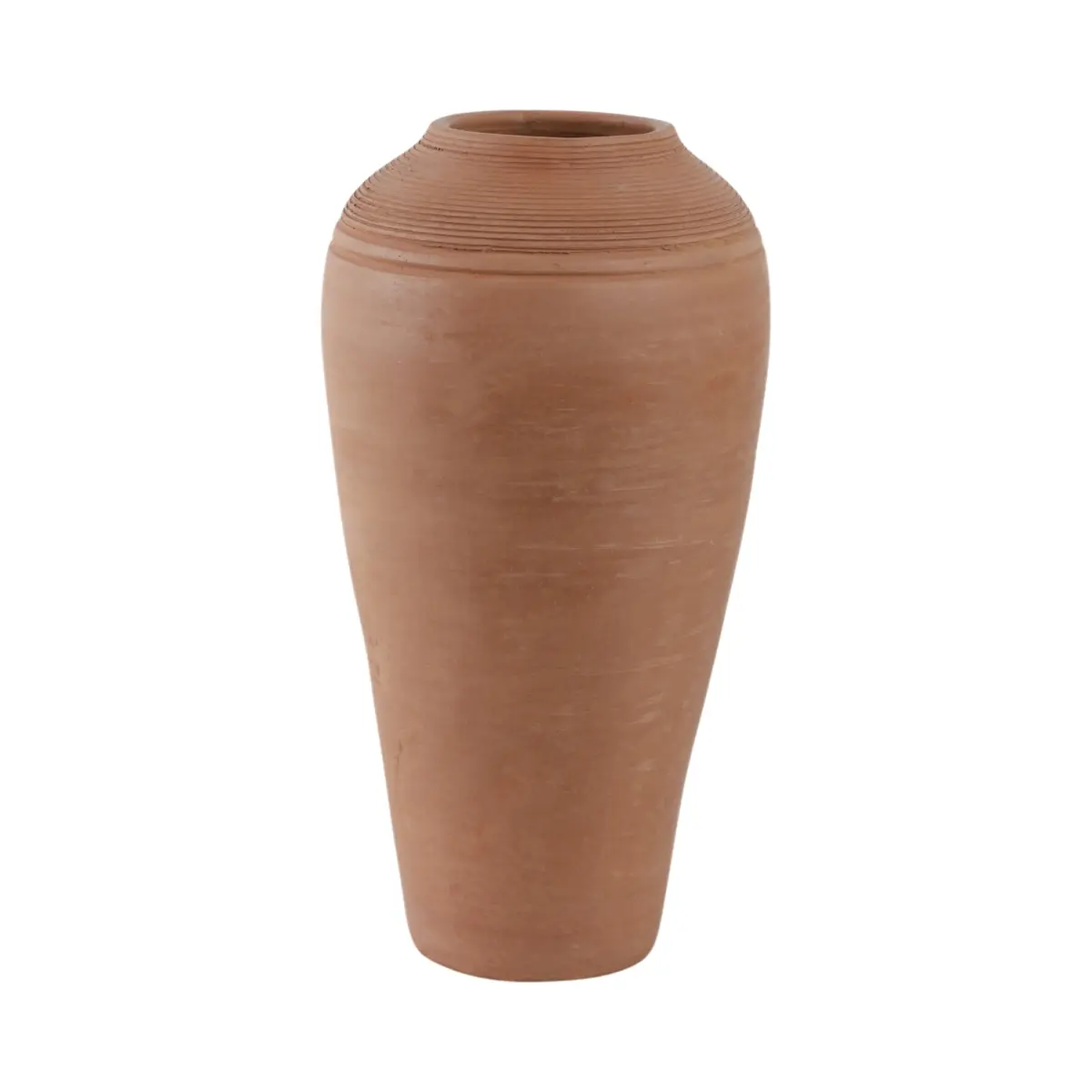 Sagebrook Home 21484-01 Modern Terracotta Ribbed Floor Vase, 16x9 in, Natural-Brown Home Decor Accessory