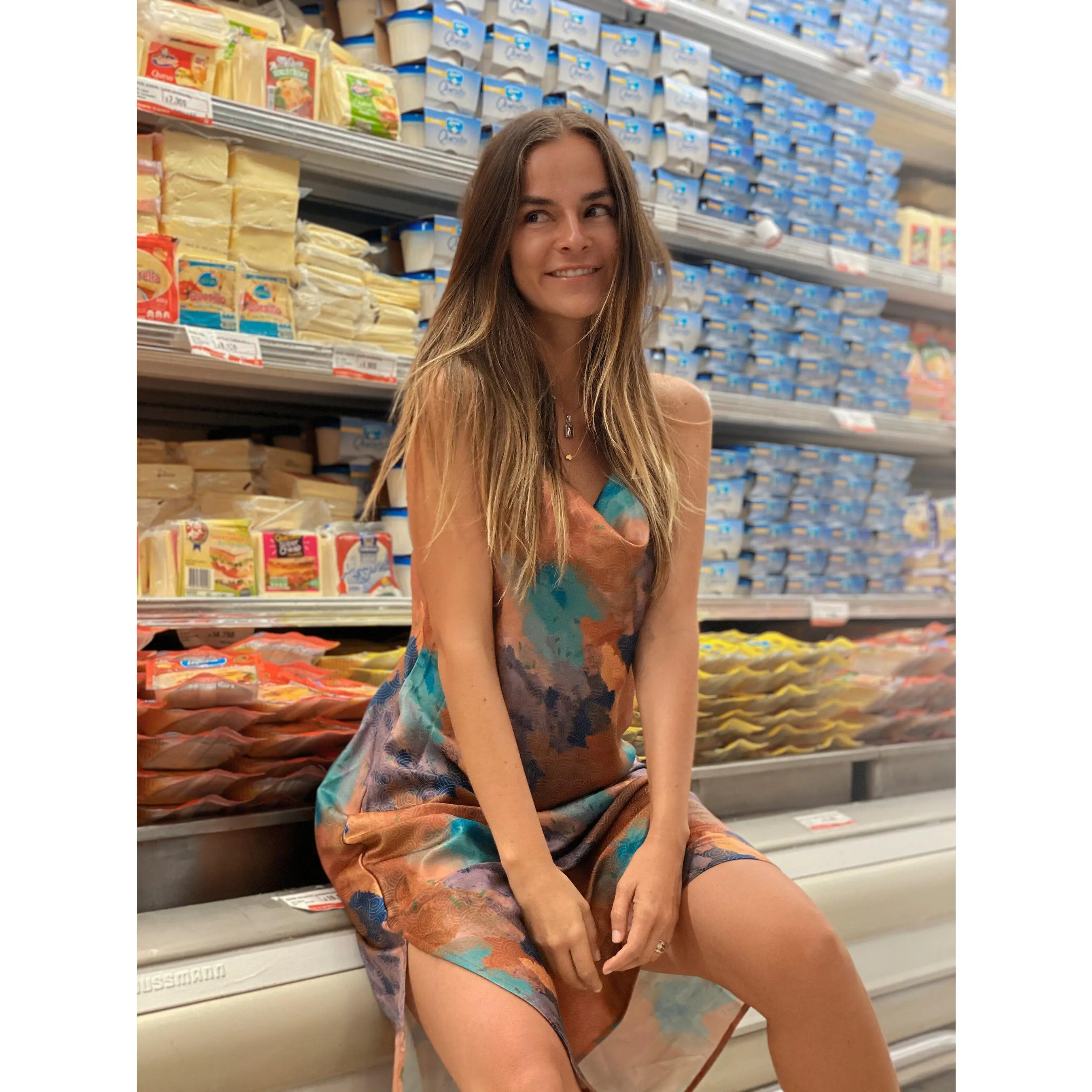 Silky Lounge Midi Dress - Sustainable and Glamorous