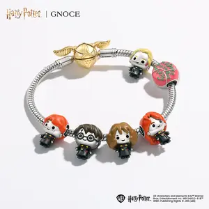 GNOCE Harry Potter Charm Beads, Collectible Charms Featuring Harry, Ron, Hermione and Luna, for Wizarding World Fans