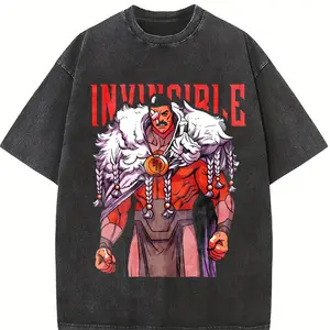Thragg The Conqueror Viltrumite War - Invincible Comic Double Printed Oversize Lightweight Acid Washed Tee TV Series Graphic Tee T-Shirt graphic tees superhero fan