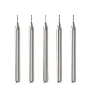 1/8" Shank CNC Router Bits 1/32" Cutting Dia Flat Nose Carbide Endmill Two Flute Spiral Upcut Milling Cutter Tool Set for Wood PVC MDF Hardwood (5 Pcs)