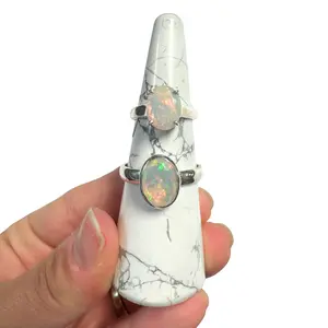 Ethiopian Opal Sterling Silver Ring - Black Ethiopian Opal - Natural Ethiopian Opal Ring