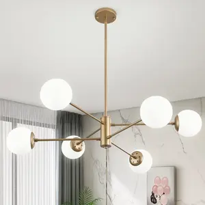 6 - Light Dimmable Sputnik Modern Linear Chandelier