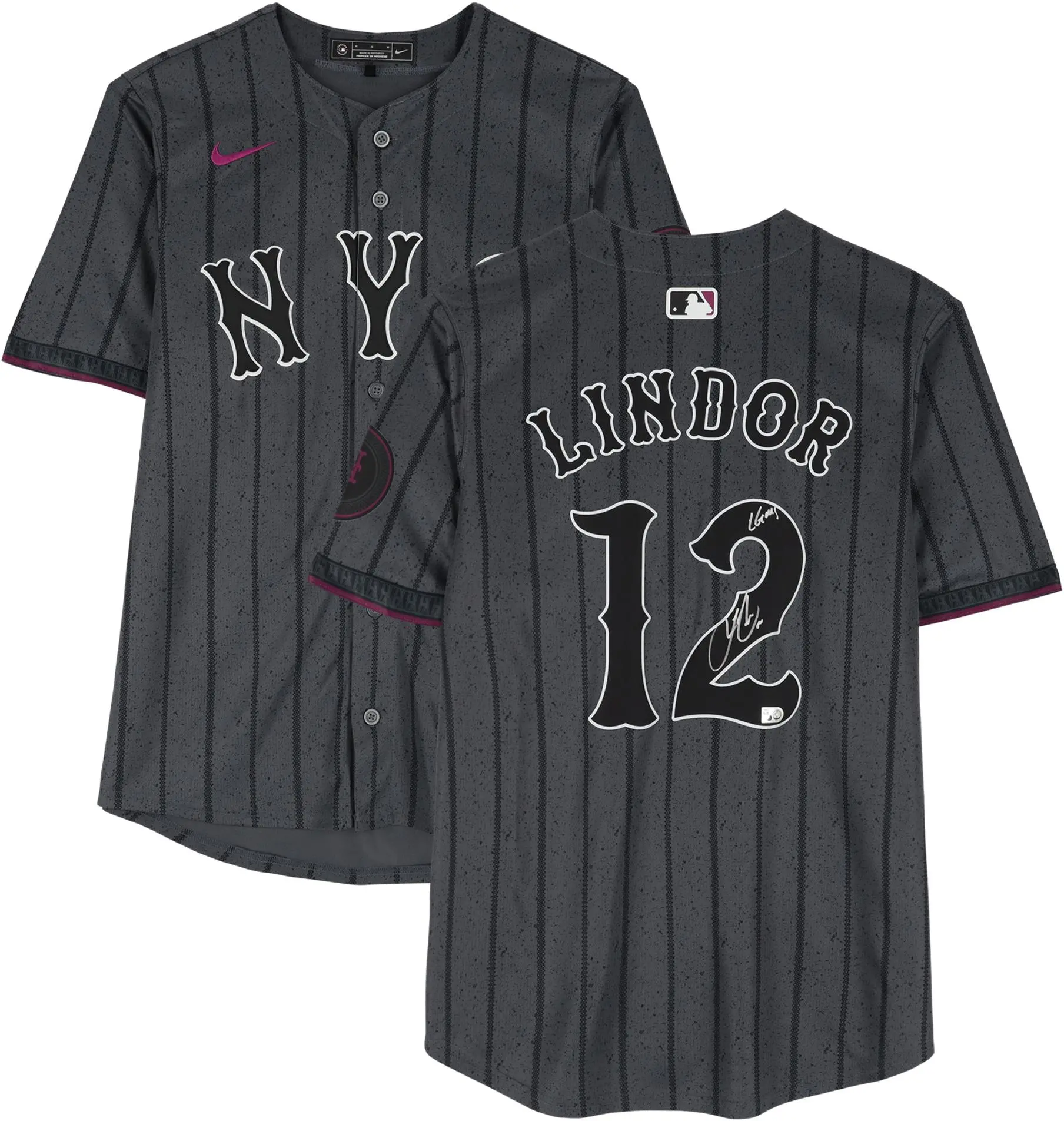 Francisco Lindor New York Mets Autographed Black Nike City Connect Limited Jersey with "LGM!" Inscription - Fanatics Authentic Certified