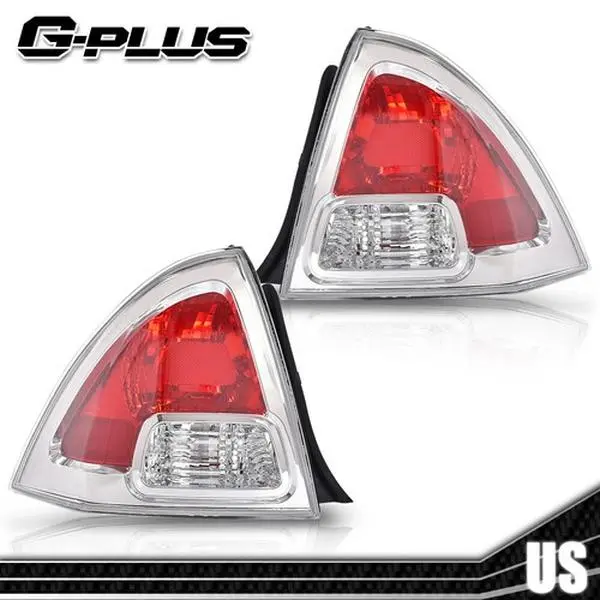 G-PLUS Chrome Finish Tail Light Assembly Pair Set, Vehicle Accessories for 2006-2009 Ford Fusion, Left & Right Aftermarket Rear Brake Lamps, Car Mod Lighting Upgrade Kit,toolupgrade