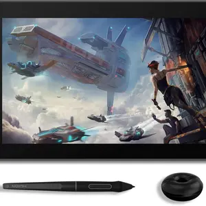 HUION KAMVAS Pro 16 Graphics Drawing Tablet with Full-Laminated HD Screen,Stand,Battery-Free Stylus 8192 Pen Pressure 6 Hot Keys Touch Bar 15.6inch for PC MAC Linux