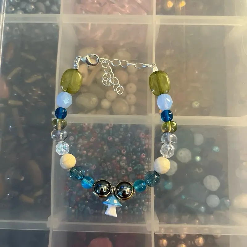 Blue mushroom bracelet!