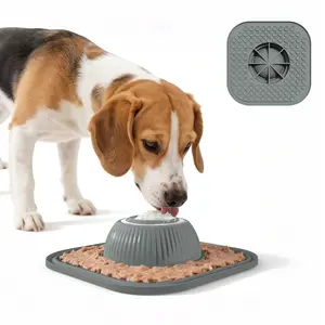 Dog Slow Feeder Licking Bowl, Multi-Functional for Solid/liquid Snacks, Non-Slip Bone Soup Lickiing Bowl, 3/4 Cup Yogurt Puppy Toy, Feeding