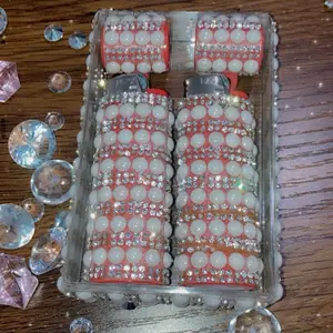 Pink Planes Bling Lighters + Pink Planes Diamond Case + Crystal Rhinestones Luxury Accessory 2 Pack Creative and Cute Lighter Set - With Matching Case bic pocket