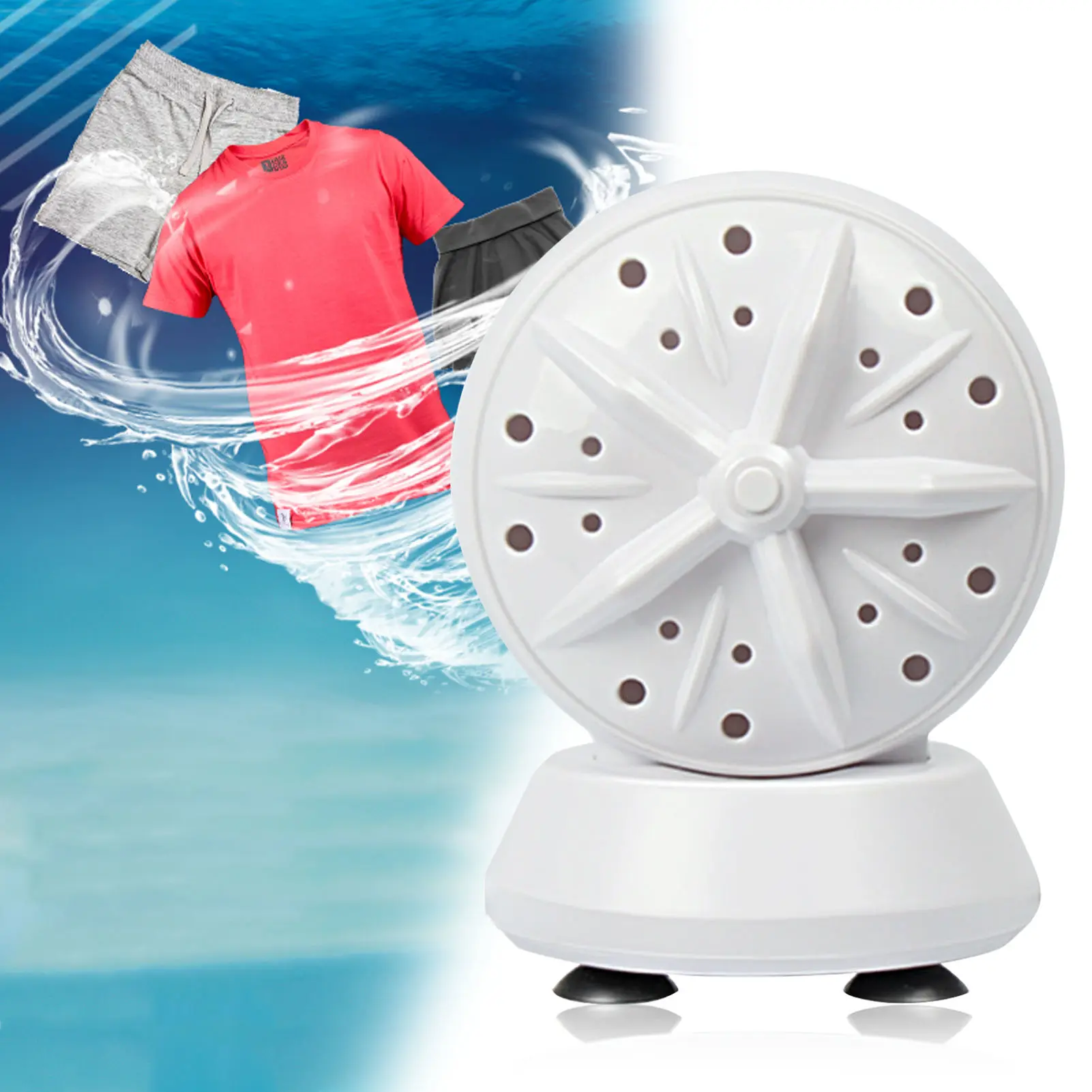 Portable Ultrasonic Washing Machine Large Capacity Upgraded Twin Turbo Washe 24W Mini Washer with USB Deep Cleaning for Clothes,Underwear,Socks,Suitable for Camping Travel home Dormitory