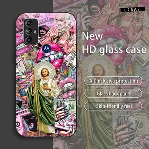 Suitable for [Motorola Moto G Play (2023)] New stylish high quality glass protective case affordable anti-drop anti-fingerprint-888