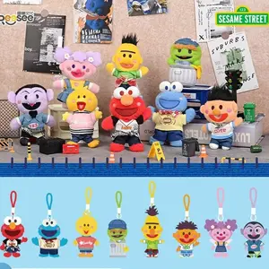 Sesame Street Busy Cowboy Series Pendant Blind Box classic characters in western denim outfits random cute hanging charm stylish bag decor and lovely surprise collectible gifts for cartoon fans