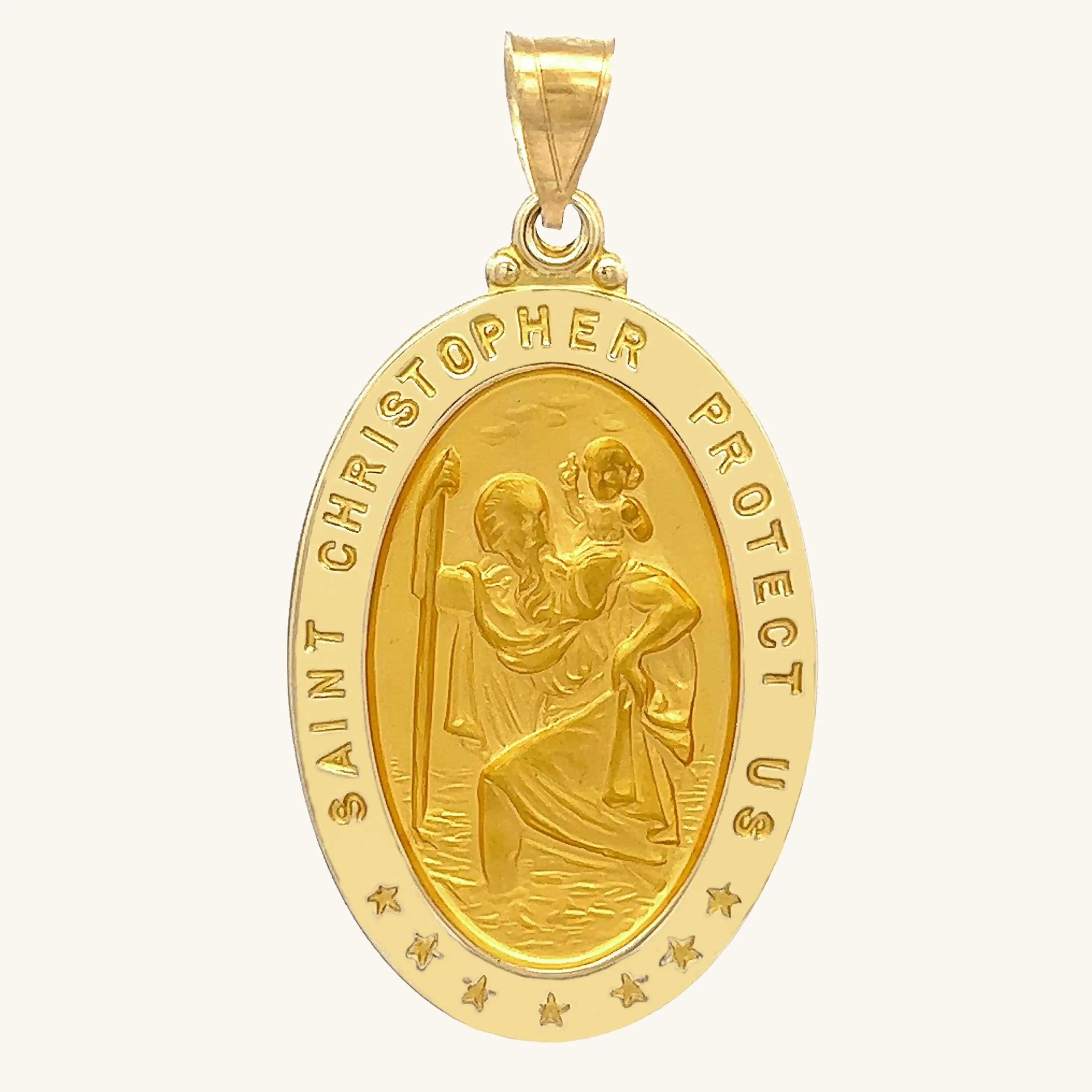 14K GOLD SAINT CHRISTOPHER MEDAL | OVAL