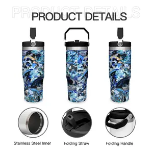 30 Ounce Shadow Milk Cookie Themed Tumbler - Insulated Stainless Steel Water Bottle, Durable Thermos & Flask, Multi-Purpose Drinking Cup for Home, Office, School & Daily On-the-Go, Perfect Gift & Summer Cool Drinkware