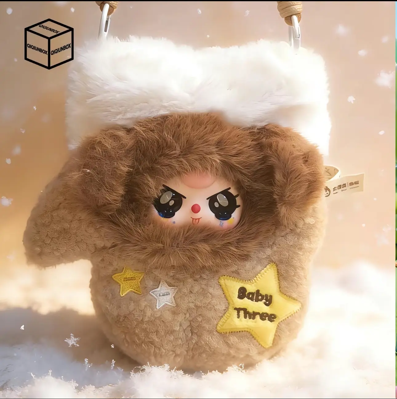 （03）BABYTHREE-Phone Crossbody Pouch v1,Bunny Plush Dolls，Soft Furry Collectibles，Backpack or clothing decoration，Stuffed Animal
