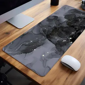 Marble Pattern Mouse Pad, Rectangle Gaming Mouse Pad, Decorative Non-Slip Rubber Base Stitched Edge Desk Pad Accessories For Home Office Desk