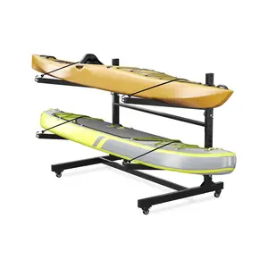 Kayak Storage Rack, Heavy Duty Freestanding Kayak Rack for Garage and Outdoor Storage, Kayak Stand Adjustable for Kayak, Canoe, Surfboard and Paddle Board