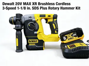 DEWALT 20V MAX XR  273 Brushless Cordless 1-1/8 in. SDS Plus Rotary Hammer Kit | 3-Speed, Heavy-Duty for Concrete & Masonry. Pro-Grade Power Tool with Battery & Charger!