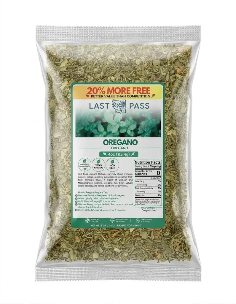 Mexican Oregano Looseleaf Tea, 4 oz Loose Leaf Herbal Culinary Herb, 100% Natural Sugar-Free for Rich Flavor in Pozole, Birria, Chorizo Dishes