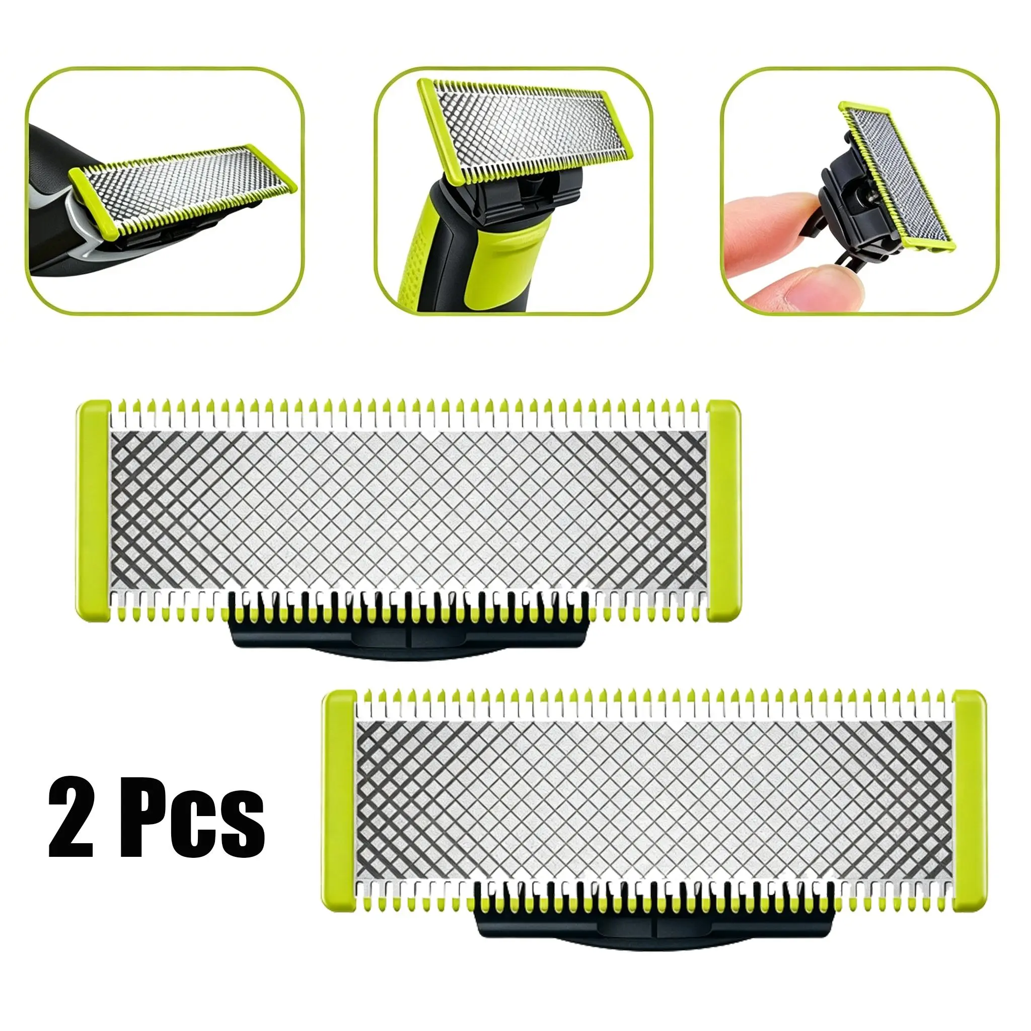2 Pack OneBlade Replacement Blade Head, Compatible with Philips QP2520 QP2530 QP2630 QP6510 QP6520 QP2523, Durable Sharp Razor Blade for Men Electric Shaver Beard Trimmer Grooming