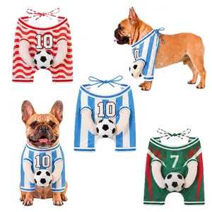 Pet Outfit, Dog Clothes, Breathable Cute Summer Wear for Small & Medium Pets. Funny Photo-Ready Dog Costume with Faux Hands and Plush Ball.