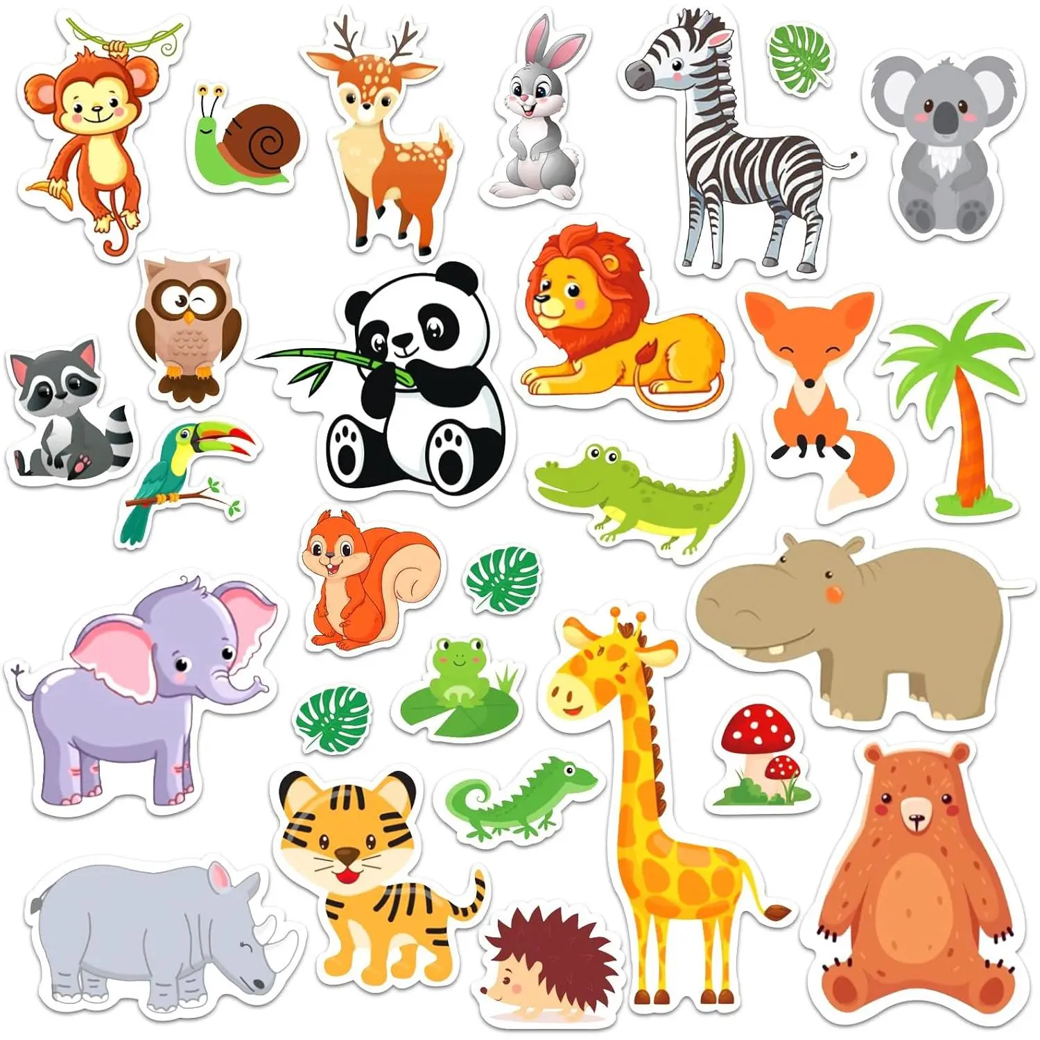 50 count Jungle  Window Gel Clings Stickers Removable and  Window Clings Decals Thick Gel Clings for Adults  Classroom  Home Zoo  Party Supplies Decorations