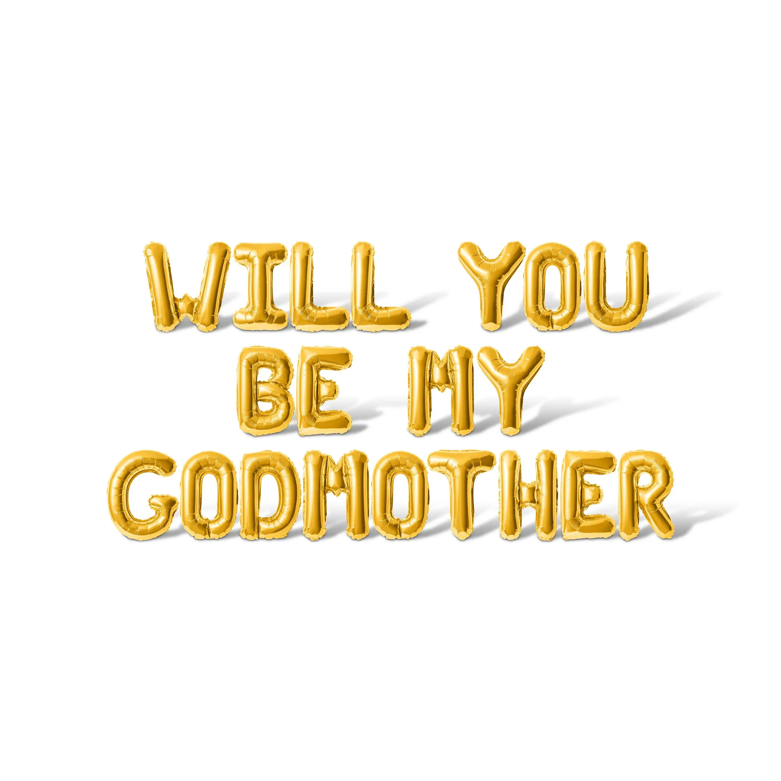 Letter Balloons - WILL YOU BE MY GODMOTHER 16" Inch Alphabet Letters Foil Mylar Balloon Christening Party Banner