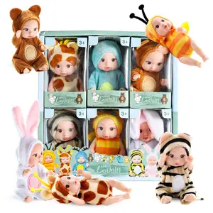 New Mini Sleeping Doll Open Eyes Animal Insect Shape Cute Toy Box, Ideal Birthday Gift Holiday Present, 6-Pack Y2K Fashion Dolls