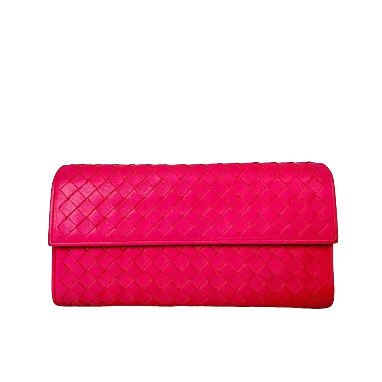 Pre-owned leather wallet Bottega Veneta Intrecciato Nappa Continental Flap Wallet