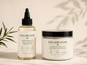 KelaBloom Intensive Moisture & Growth Bundle - Hair Oil & Butter Cream Duo (2-Piece Set)