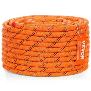 VEVOR Dual Twisted Polyester Cord, 1/2 inch by 120 feet, 48-Strand, 8000 LBS Tensile Strength, Multi-Use Outdoor Rope for Arborist Activities, Hiking, Swinging, Rappelling, and Rescue, Or